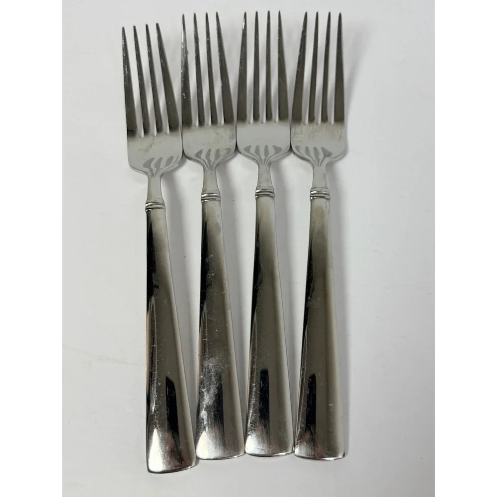 Reed Barton PERSPECTIVE 4 Dinner Forks Glossy 18/10 Stainless Steel Flatware #2